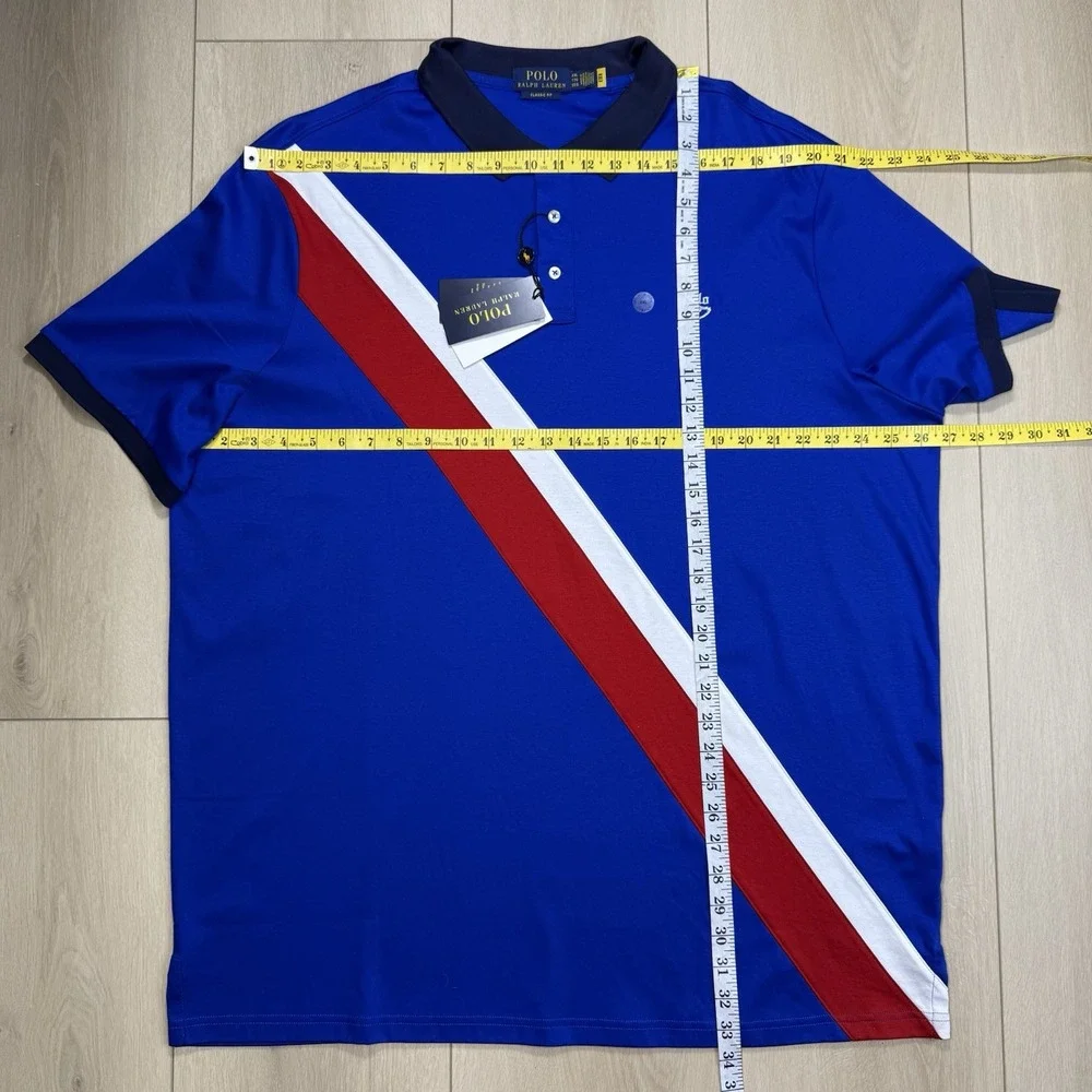 Polo Ralph Lauren Classic Fit Polo Shirt‎ Men's XXL Blue Colorblock NWT Cotton